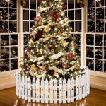 Witte kunststof omheining, 24 stuks, kerstboomomheining, grens van kunststof, kerstboomomheining voor kinderen, wit, kunststof, lattenhek, decoratie, voor Kerstmis, bruiloft, feest