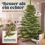 Pure Living Kunstkerstboom, 215 cm, natuurgetrouwe spuitgietelementen, kunstkerstboom met houten standaard en opbergtas