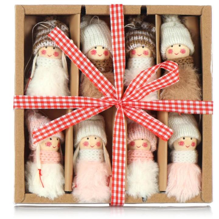 12x premium kerstboom engelen - kerstboomversieringen - sprookjesfiguur - Zweeds-Scandinavische decoratieve trollen