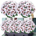 10 bundels kunstbloemen zoals echt balkon, kunstbloemen, buiten, uv-bestendig, weerbestendig, kunstbalkonplanten, balkonbloemen voor huis, vensterbank, bruiloft, decoratie (wit)