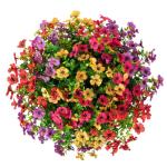 Kunstbloemen, 12 bundels voor buiten, uv-bestendig, kunstbloemen, vervaagt niet, groene kunstplant, tuin, veranda, raam, box, kantoor, struiken, decoreren