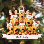 Gepersonaliseerde kersthangers met 2/3/4/5/6/7/8 familienamen - 2023 kunsthars kerstboomversiering gepersonaliseerde familie, partners en vrienden 6