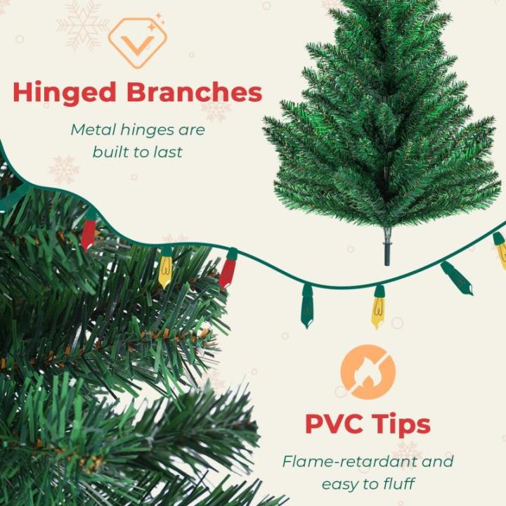 Künstlicher Weihnachtsbaum, Tanne, Bleistift, Tannenbaum, Tannenbaum, Scharnier, inklusive Ständer, Tannennadel, Weihnachtsbaum mit dicken Zweigspitzen, Weihnachtsdekoration, 150