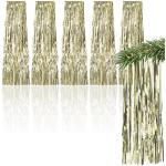 5x klatergoud - goudkleurige klatergoudslinger voor Kerstmis - kerstboomversiering voor de kerstboom - klatergoudgordijn met gladde draden (goudkleurig - 05 stuks)