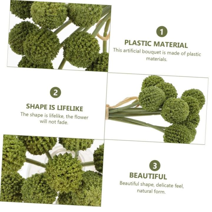 1stk Simulierte Kugelchrysantheme Löwenzahn-dekor Blumensträuße Party-kunstblume Blumenarrangement Strauß Simulations-blumenstrauß-dekor Künstliche Hortensien Green Plastik