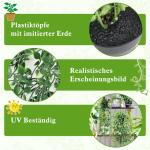 Kunsthangplanten, 4 stuks, in pot, , 65 cm, eucalyptus, parelchlorofyt, datura, stramonium voor terras, muur, woonkamer decoratie