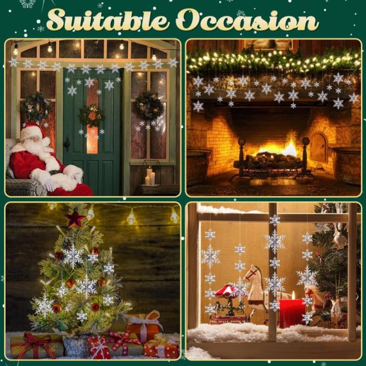 25 stks Kristallen Sneeuwvlok Kerstboom Ornamenten Acryl Sneeuwvlok Opknoping Kerst Decoratie Winter Wonderland Sneeuwvlok Opknoping Hangers Voor Kerstboom Thuis Feestbenodigdheden