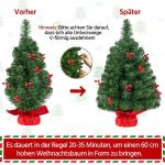 50 cm mini-kunstkerstboom met 35 warmwitte ledlampen en 40 rode bessen, kleine kerstboom, tafel, dennenboom voor kerstdecoratie, groen