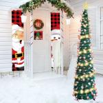 Pop-up spiraalvormige kerstboom, 150 cm, inklapbaar, met 5 m, 50 leds en sterpunt, kunstkerstboom voor thuis, woning, feest (B)