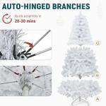 Kunstkerstboom, wit, ca. 818 takken, natuurgetrouw, dichte takken, dennenboom met klapsysteemframe en metalen standaard, snelle montage voor thuis, kantoor, winkels, 183 x Ø 115 c