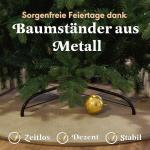 Kunstkerstboom, 210 cm, inclusief metalen standaard, natuurgetrouw met dichte takken, kunstkerstboom voor binnen en buiten, kunstkerstboom