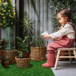 Grasfliese Set 30x30cm, Kunstrasen Rasenteppich Outdoor, 4cm Dicke, PE-Material, immergrün Grasmatte, künstlicher Rasen Bodenbelag für Terrasse, Balkon, Rasenfliesen Bodenbelag,