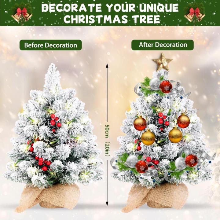 Kunstkerstboom (20-inch witte slanke kerstboom met verlichting)