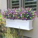 12 bundels kunstbloemen, balkon, weerbestendig, kunstbloemen, outdoor, uv-bestendig, , plastic boeket, voor balkonbakken, tuin, raam, decoratie, gemengd