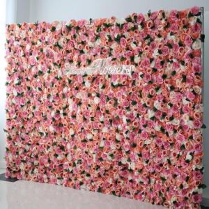 Künstliche Blumen-Wandpaneele, Blumen-Wandmatte, Stoffboden, 3D-Rosa-Simulationsblumen-Seidenrosen-Blumenpaneele Für Hintergrund-Hochzeits-Wanddekoration(6.56ftx9.8ft)