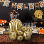 Herbstkürbisse, 7 Stück Künstliche Kürbisse, Schaumstoff, Herbstkürbis für Ernte, Herbs_t, Tisch, Zuhause, Garten, Erntedankfest, Halloween, Party-Dekoration