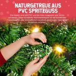 Kerstboom met verlichting, wintermagie serie, kunstkerstboom met kunstsneeuwcoating, 180 leds, 20 dennenappels, 367 takken en metalen standaard, van pvc, hoogte 150 cm