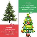 en kerstboom voor kinderen, doe-het-zelf en kerstboomset, 3.2ft en kerstboom voor peuters met 27 stuks afneembare ornamenten en 5M LED-verlichting, wandhangende en kerstboom decora