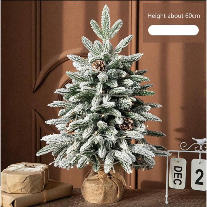 Mini-Weihnachtsbaum aus PE, gemischt, für den Schreibtisch, Weihnachtsbaum, Schneebaum, Ornament, Party-Ankleide, luxuriöses Weihnachtszubehör (Farbe: B, Größe: 60 cm)