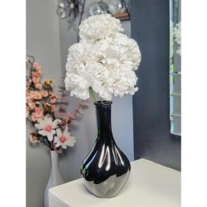 794903-813 32 cm, kunstbloemen, in vaas, wit/zwart