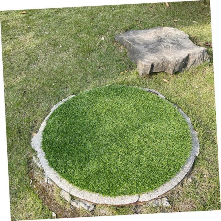 2st Schachtdeckel Dekoration Rasen Esstisch Matten Gefälschte Grasmatte Platzdeckchen Kunstrasen Esstischdekoration Gefälschter Grasteppich Tischset Plastik Green