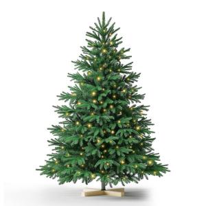 Kuro sagol Künstlicher Weihnachtsbaum Tannenbaum 180cm, Ø 95cm, 950 Spitzen, schwer entflammbar, realistischer Christbaum Tanne mit Ständer, Schnellaufbau Klapp-Schirmsystem