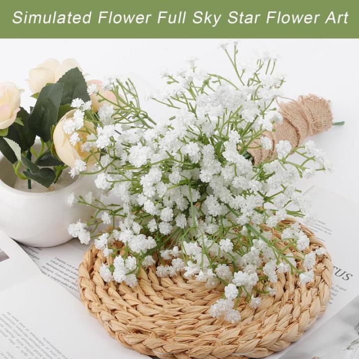 Kunstmatige Gypsophila Witte Nepbloemen Gypsophila Mini Babys Adem Baby Adem Bloemen Kunstmatige voor Bruiloft Thuis DIY Boeket Party Decoratie