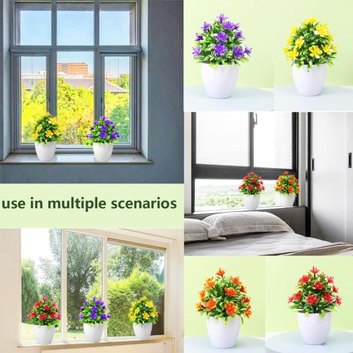 4 stuks planten ingemaakte mini levensechte nepplanten met pot plastic kunstplanten voor kunstplanten binnen buiten thuis cafés tafel kantoor bureau decor