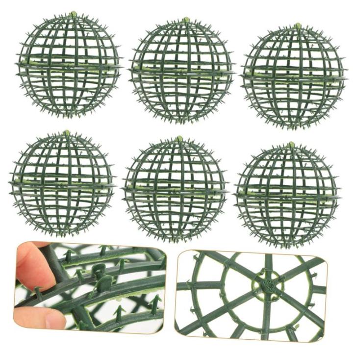12 STK Blumenarrangement Hochzeitsdeko hochzeits Dekoration grünes Rahmengestell Regal für Graskugeln Pflanzen kunstpflanze Blumenregalhalterkäfig Grasballenregal Plastik Green