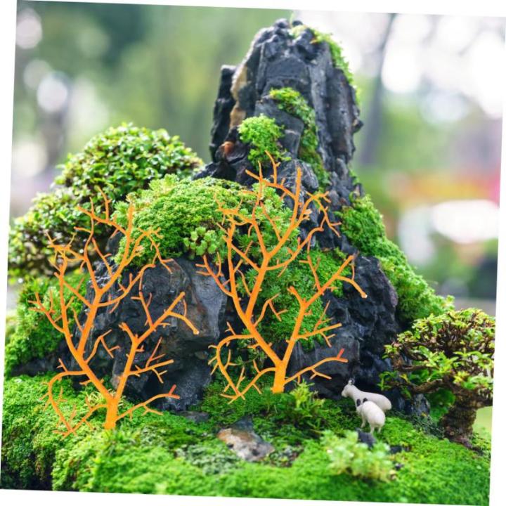 6St Simulierte Zweige Geweihförmige Äste getrocknete Baumzweige künstlicher Geweihzweig küche Dekoration küchendekoartikel Zweige zur Dekoration Zweige Dekor Plastik Orange