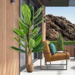 Bananenboom, kunstplant, kunstplant, banaan, 195 cm, grote kunstplant, bananenplant met 27 bladeren, kunstplant, plastic plant, decoratieve plant voor woonkamer, slaapkamer, kantoo