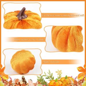 18 stuks herfstpompoenen, fluwelen schuimstof, pompoendecoratie, kunstpompoen, oogstdecoratie, schuim, pompoen, herfst, tafel voor herfst, woondecoratie