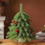 Weihnachtsdekoration, Mini-Weihnachtsbäume mit beflockten Nadeln, Beeren, Dekoration, dekorierte Bäume, Küche, Tischplatte, künstliche Weihnachtsdekoration für den Innen- und 