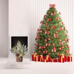 Mini-Weihnachtsbaum, künstlicher Tisch-Weihnachtsbaumschmuck mit Weihnachtsschmuck für den Innenbereich, Zuhause, Zimmer, Party, Weihnachtsdekoration (Champagner, 27 x 8,7 cm)