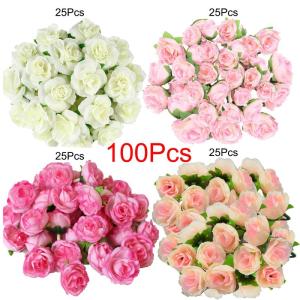 , bloemen, rozenkoppen, , kleine decoratie, voor bruiloft, feest, decoratie, knutselen, 100 stuks