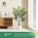 Kunstpflanze Palmen 130 cm Plastik Künstliche Pflanze Groß Areca Palme im Topf Wohnzimmer Balkon Schlafzimmer Grün Deko (2 Pack)