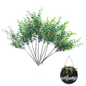 10 Pcs Künstliche Zweige Faux Zweige Grüne Zweig Blätter Fake Pflanze Zweige mit Blättern Realistische Pflanzen Zweige für Hochzeit, Schlafzimmer, Blumensträuße, Vasendekora