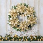 12 kerststerren kerstdecoraties kerstboom bloemen decoraties met clips en stelen kunstmatige kerststerren voor kerstkrans feestdecoraties