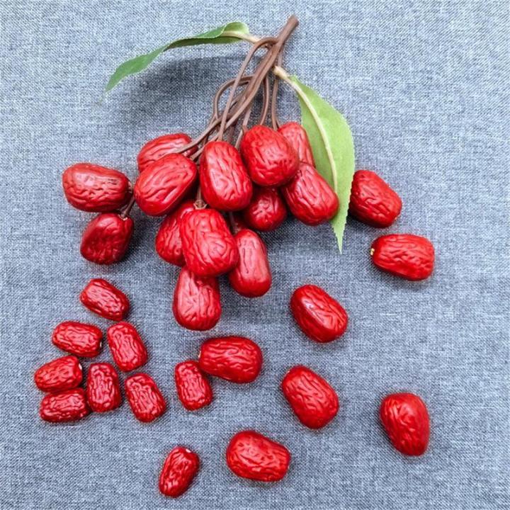 Künstliches Rotdatum, realistisches Jujube-Ornament, simuliertes getrocknetes Nussmodell für Fotografie, Bürodekorationen