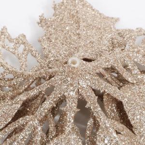 12 stuks glitter kerstster bloemen met 6 stuks glitter kerststrikken decoratie kerstboomversiering kerstdecoratie voor kerstboom Nieuwjaar decoraties