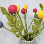 Gry & SIF Kunstbladtakken, flexibele steel, decoratieve tak van vilt, kunstplant, boeket binden, bruiloften, doe-het-zelfprojecten, handgemaakt, Fairtrade I 30 cm, 3 x groen