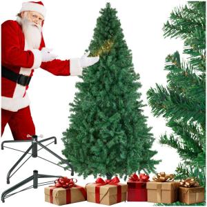 Künstlicher Weihnachtsbaum, dichter Tannenbaum künstlich, flexibel biegbare künstliche Tannenzweige, inkl. Stahlbaumständer, Weihnachtsbaum als Weihnachtsdeko, grün - 230 cm, 
