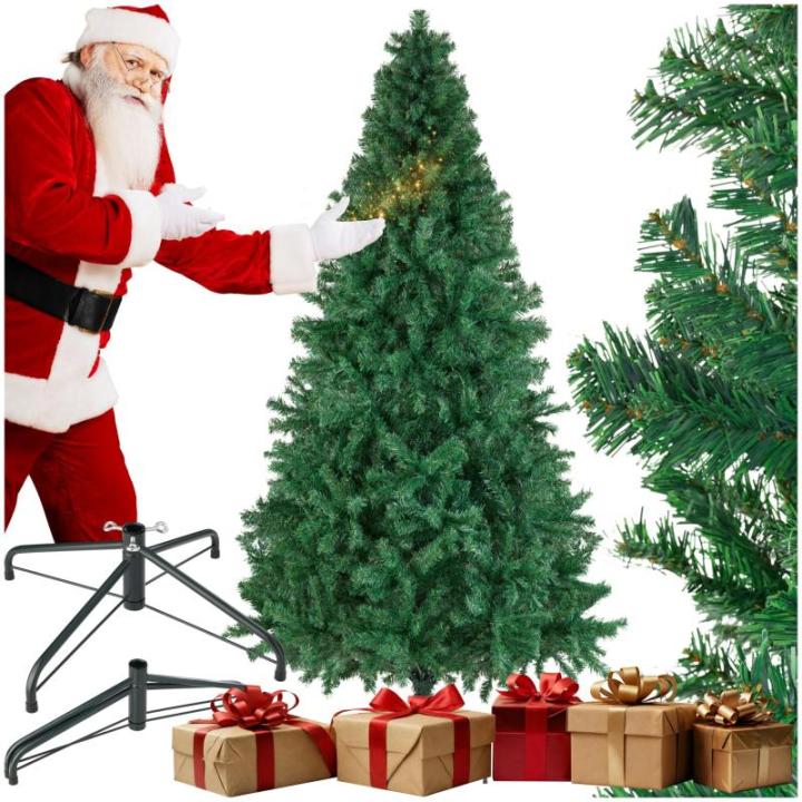 Künstlicher Weihnachtsbaum, dichter Tannenbaum künstlich, flexibel biegbare künstliche Tannenzweige, inkl. Stahlbaumständer, Weihnachtsbaum als Weihnachtsdeko, grün - 230 cm, 
