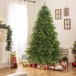 Kunstkerstboom, 180 cm, met verlichting, 100% spuitgieting, RGB-kerstboom met 4026 punten, 310 lampen, premium dennenboom met afstandsbediening, houten standaard