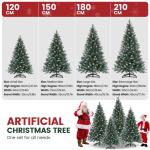 Kunstkerstboom met sneeuweffect en dennenappels, kunstdennenboom, pvc, met metalen standaard, premium Nordmann-spen, moeilijk ontvlambare kerstboom voor kerstdecoratie, herbruikbaa