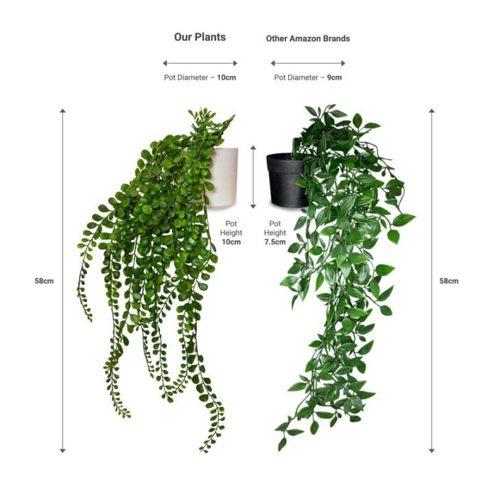 x2 nepplanten kunstmatige planten indoor hangende planten in plastic plantenpotten faux planten voor binnenshuis decoratieve kunstmatige flora kunstmatige indoor opknoping planten