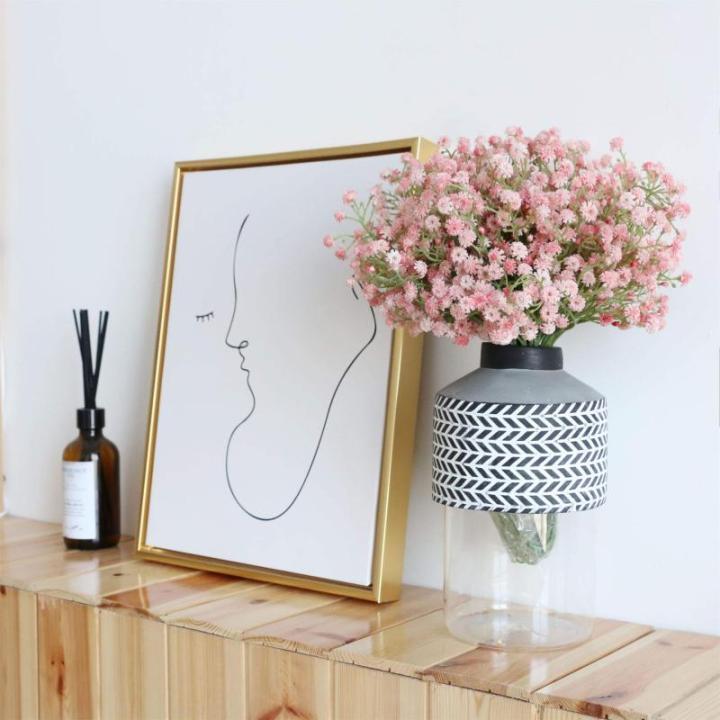 12 stuks Gypsophila-, boeket, bloemstukken voor decoratie (roze)