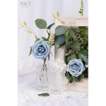 Kunstbloemen, rozen, 25 stuks, decoratieve bloemen, kunstrozen met stelen, doe-het-zelf bruidsboeketten, Valentijnsdag, Moederdag, bruiloftsfeest, babyshower, woondecoratie, stofbl