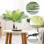 Kunstpalmbladeren, kunstpalmbladeren, , tropische struiken, groene kunstplant, areca palmplant, kunstplant voor feest, tuin, binnen en buiten, palmblad, decoratie