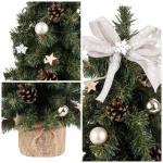 Kunstmatige Xmas Tree Gedecoreerd Taupe | Afmeting 40 cm | Kleine Kegel | voor Tafel Bureau | Binnen Buiten | Decoratie Cadeau